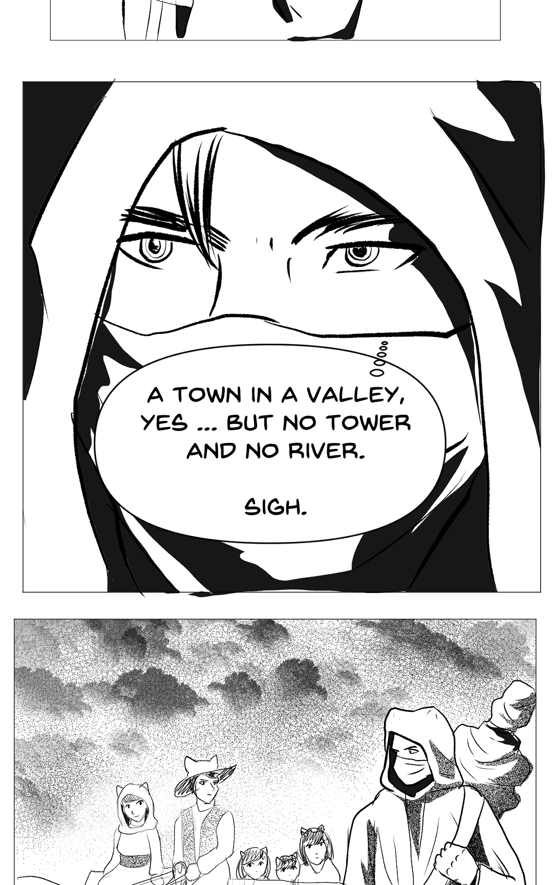 A stranger arrives panel 3